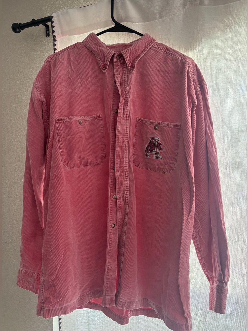 Embroidered Arkansas Razorback Corduroy Button-Up